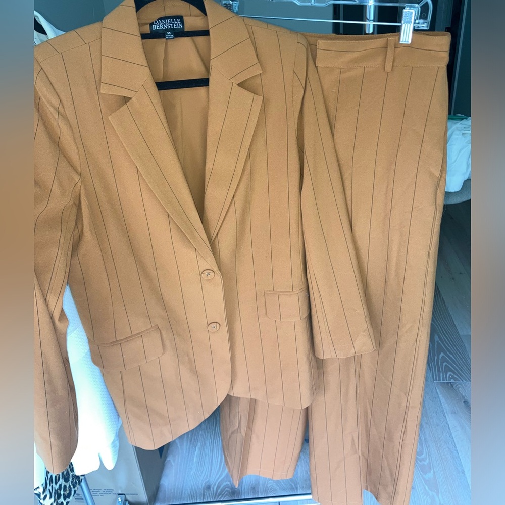 Danielle Bernstein We Wore What Stripe Burnt Orange Suit
